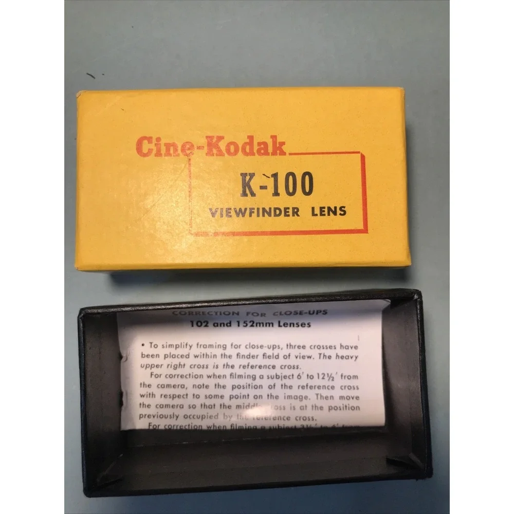 Lot Cine Kodak Vtg K-100 Viewfinder Lens BOX ONLY, Daylight Filter, Photoguide